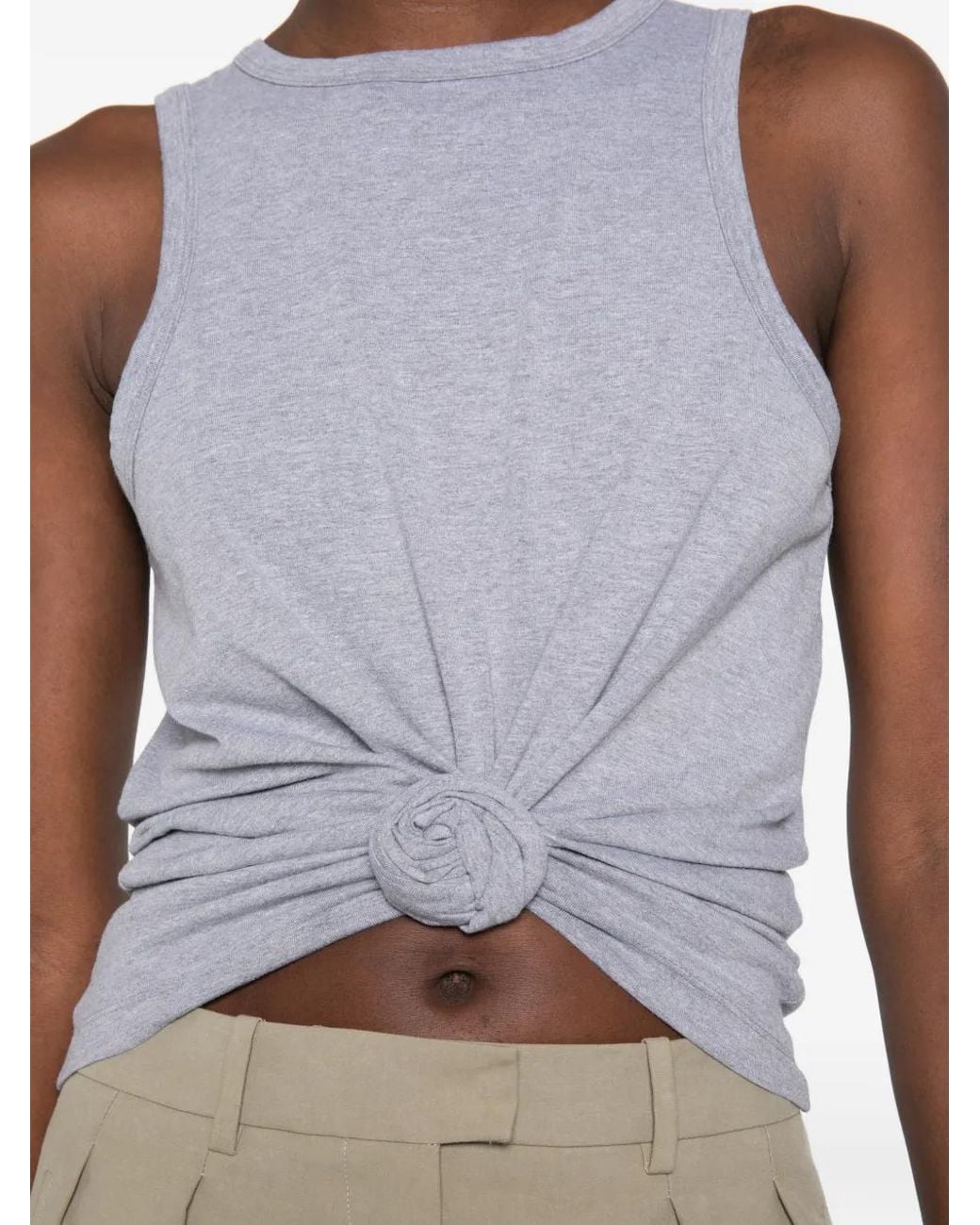 Magda Butrym Gray Rosette-Detail Tank Top