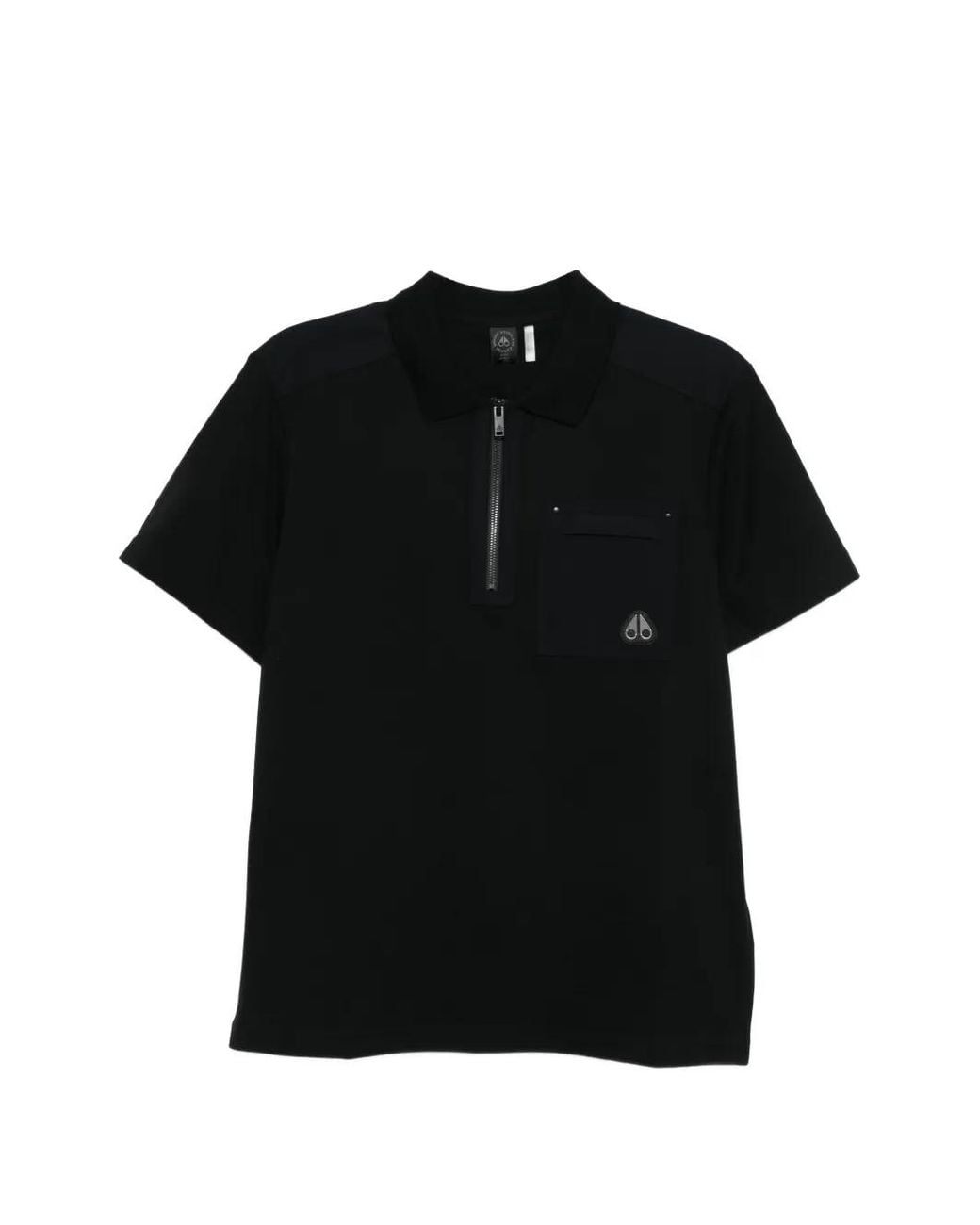 Moose Knuckles Black Zip-Fastening Pocket Polo Shirt for men
