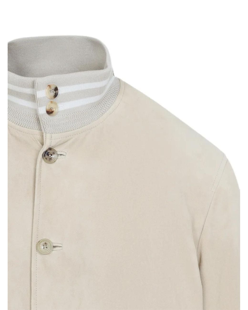 Ralph Lauren White Veste Bomber En Daim for men