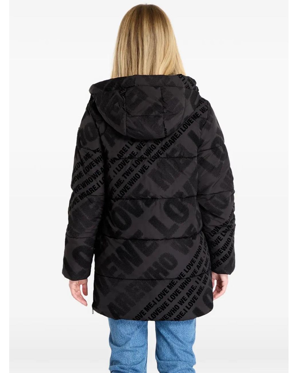 Desigual Black Long-Sleeve Padded Coat