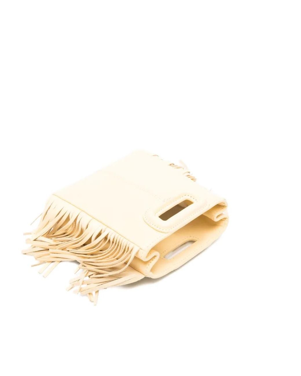 Maje Natural Matte Crackled Leather M Mini Bag