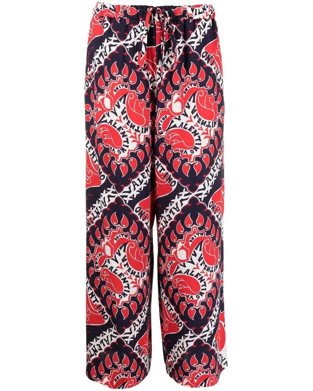 Valentino Garavani Red Archive Manifesto-Print Trousers