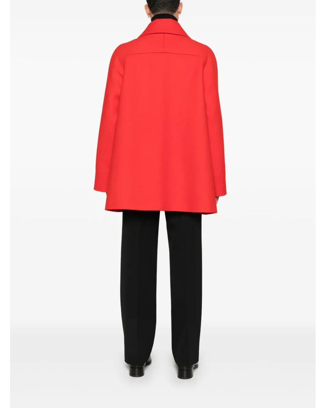 Valentino Garavani Red Wool Single-Breasted Coat for men