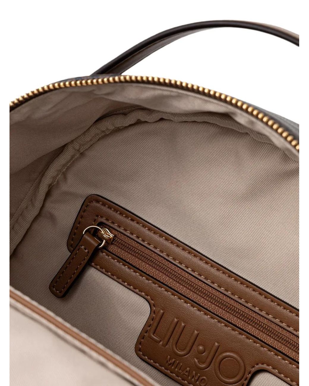 Liu Jo Gray Monogram-Print Backpack
