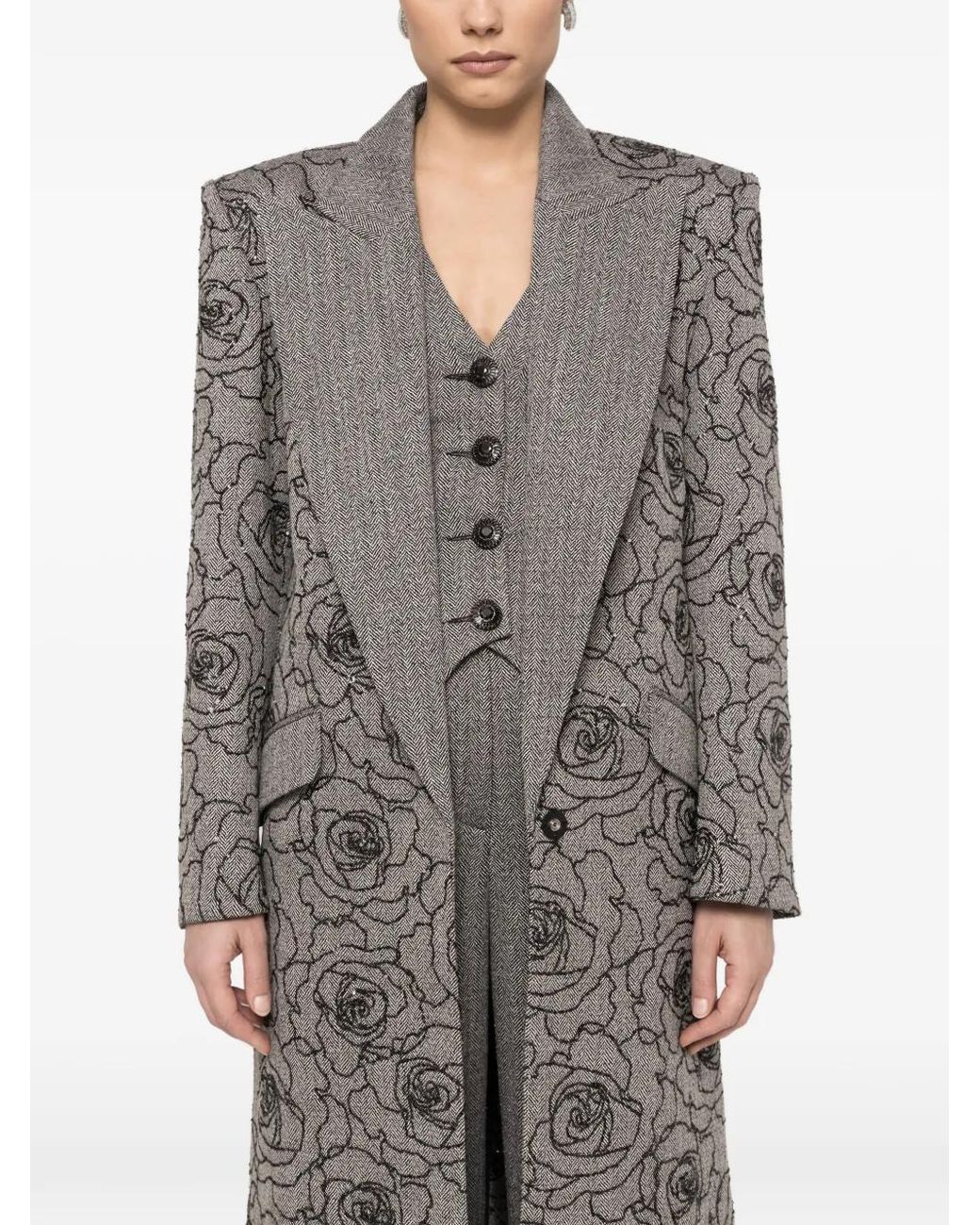 Nissa Gray Sequin-Embellished Coat