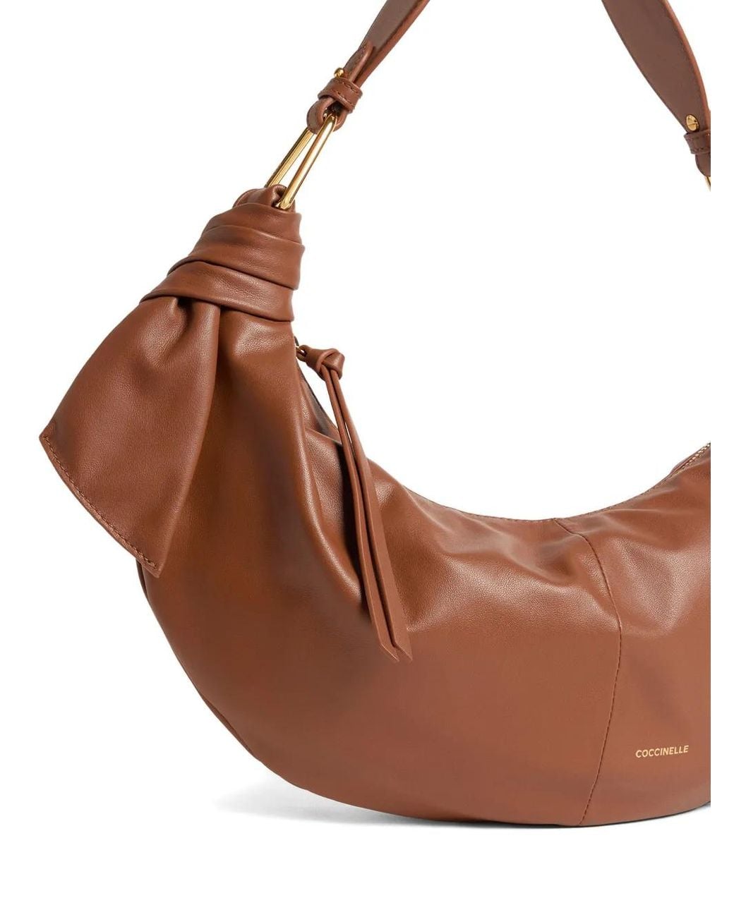 Coccinelle Brown Medium Furoshiki Knotted Shoulder Bag