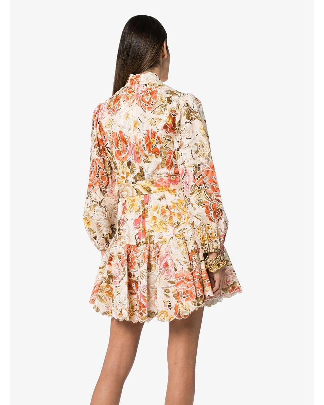 Zimmermann Bonita Embroidered Floral Lace Mini Dress | Lyst Australia