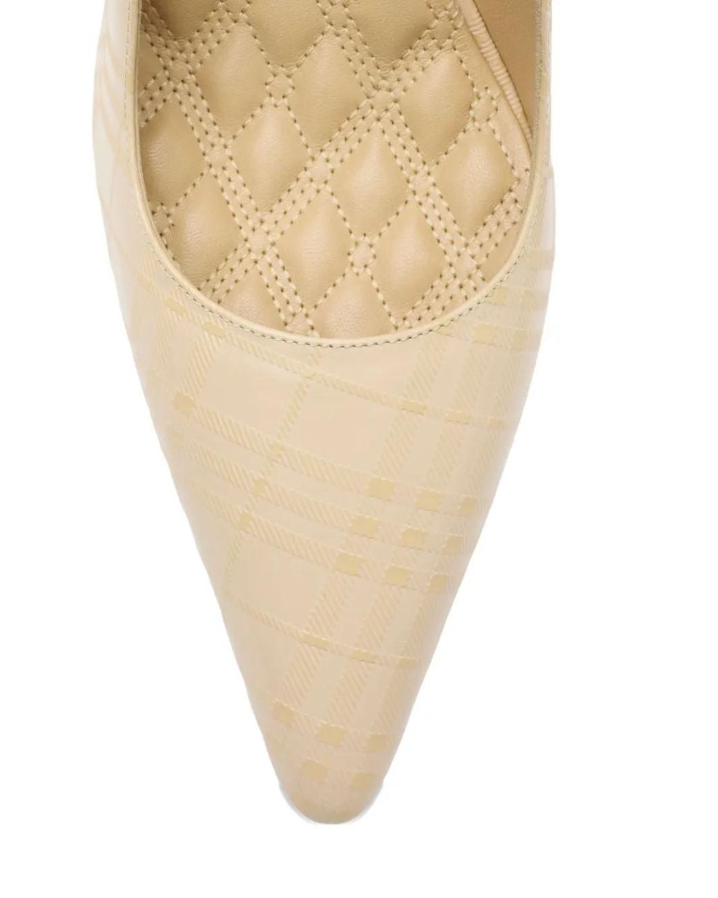 Burberry Natural Quilted Check Leather Dame Pumps