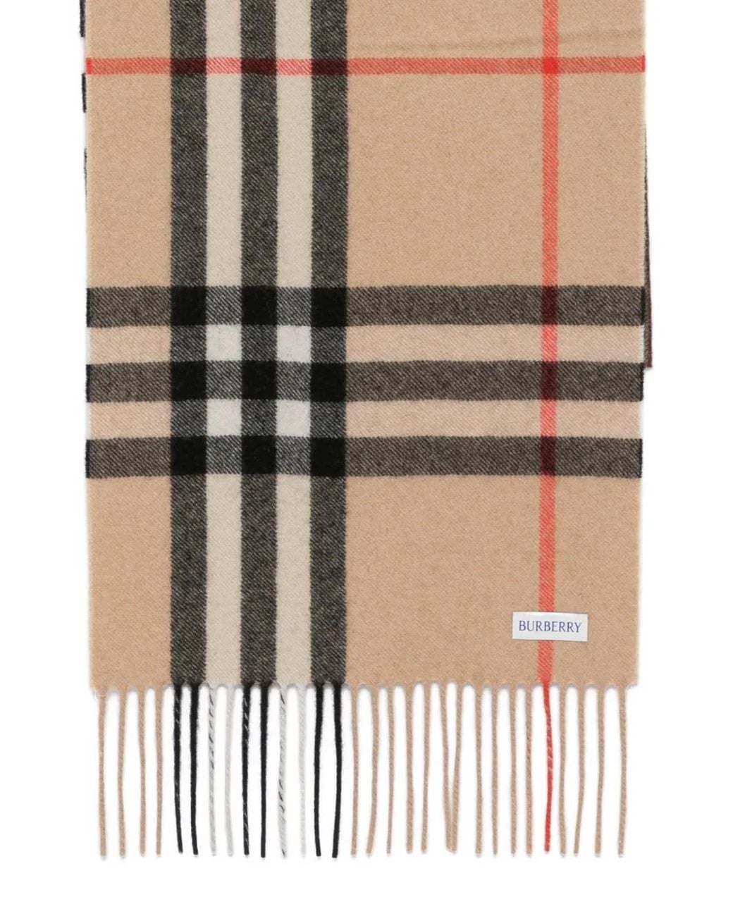 Sciarpa Check Con Frange di Burberry in White da Uomo