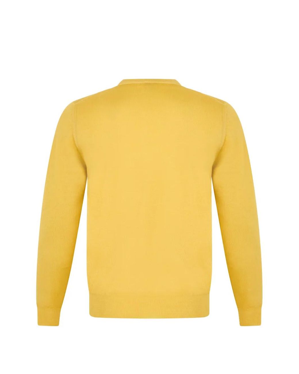 Fedeli Yellow Crew-Neck Long-Sleeve Sweater for men