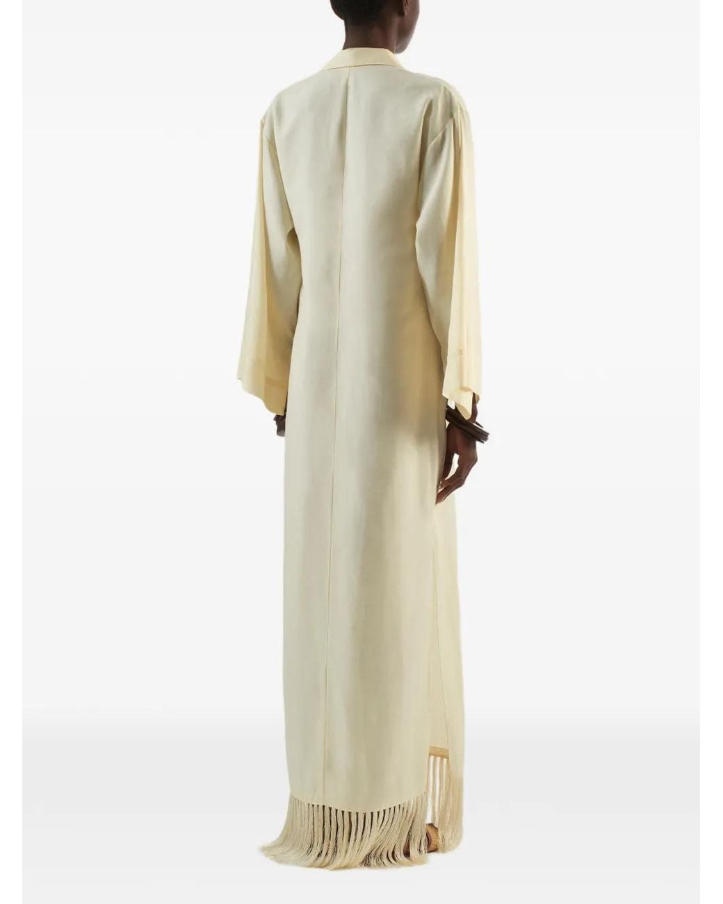 Taller Marmo White Bordighera Fringe-Trimmed Maxi Dress