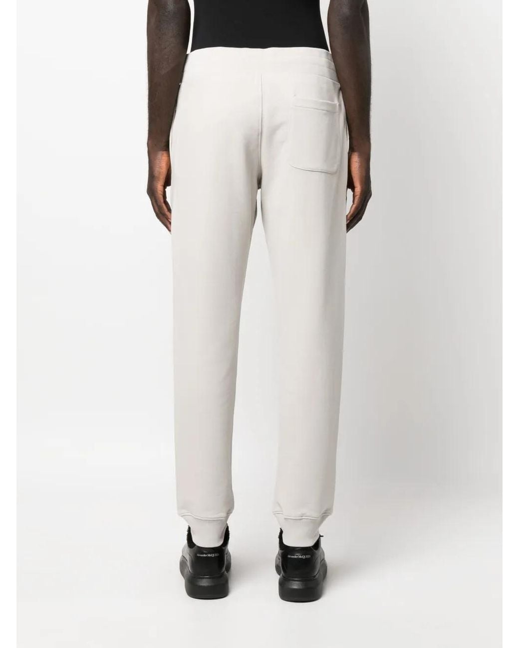 Moschino White Smiley-Print Logo Track Trousers for men