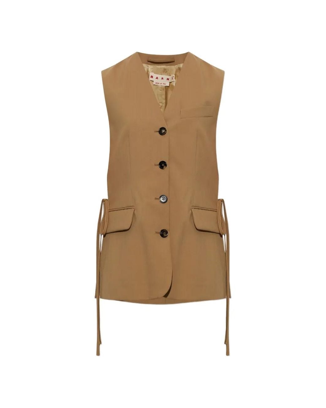 Marni Natural V-Neck Button-Fastening Vest