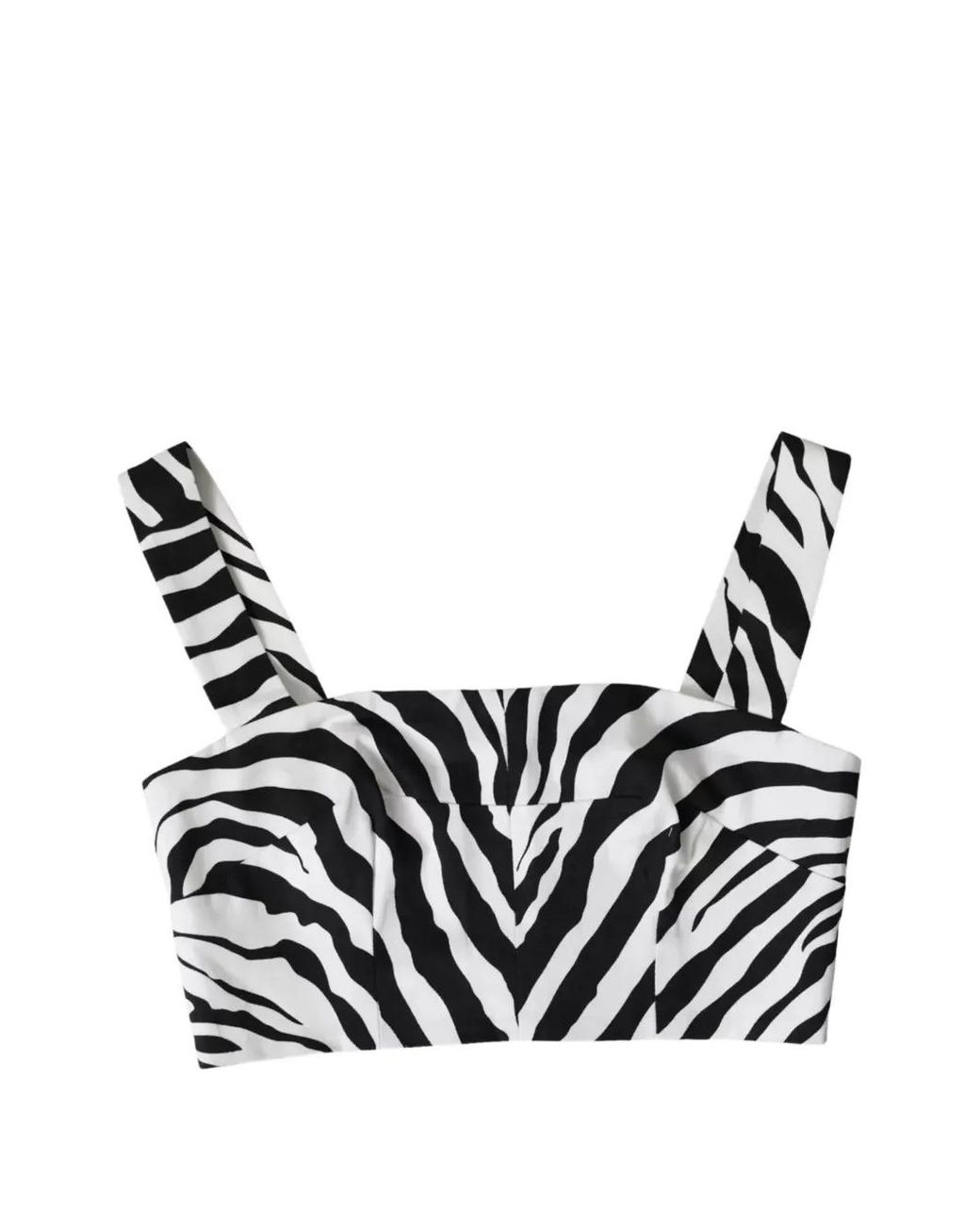 Dolce & Gabbana Black Zebra-Print Crop Top