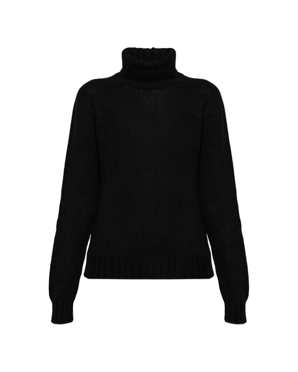 Fabiana Filippi Black Ribbed-Knit Turtleneck Sweater