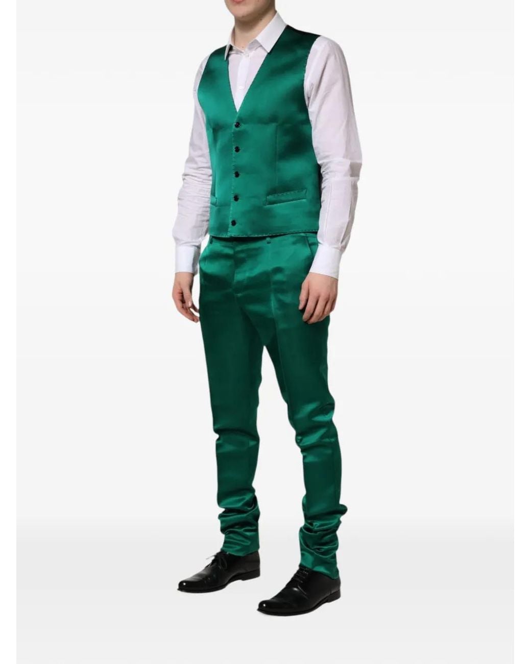 Dolce & Gabbana Green Single-Breasted Suit Set (Set Of Three) for men