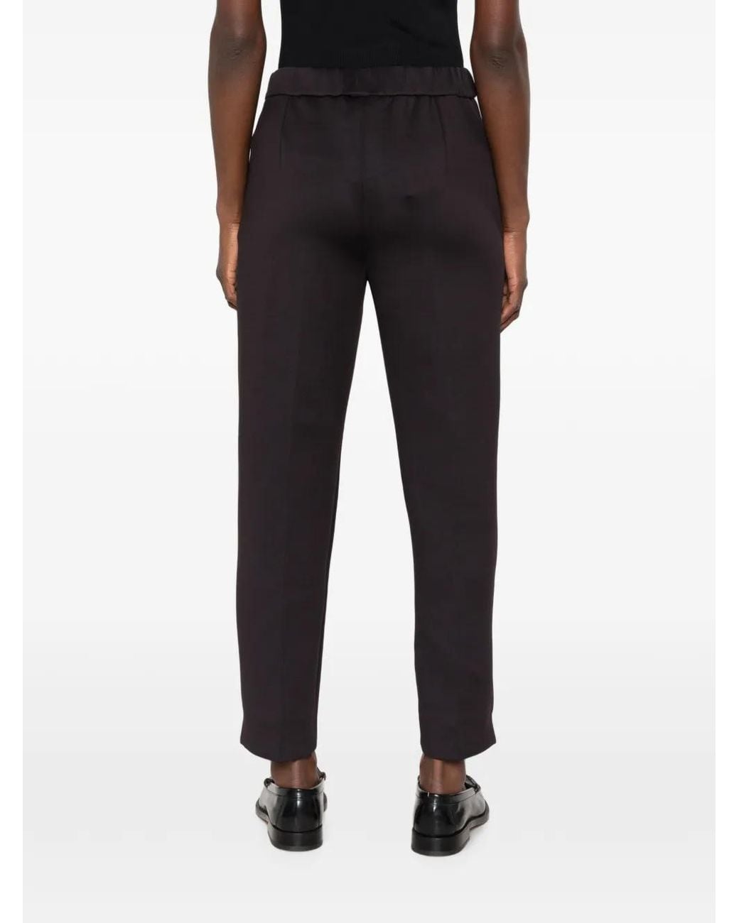 Max Mara Black Feroce Elasticated-Waistband Slim-Fit Trousers