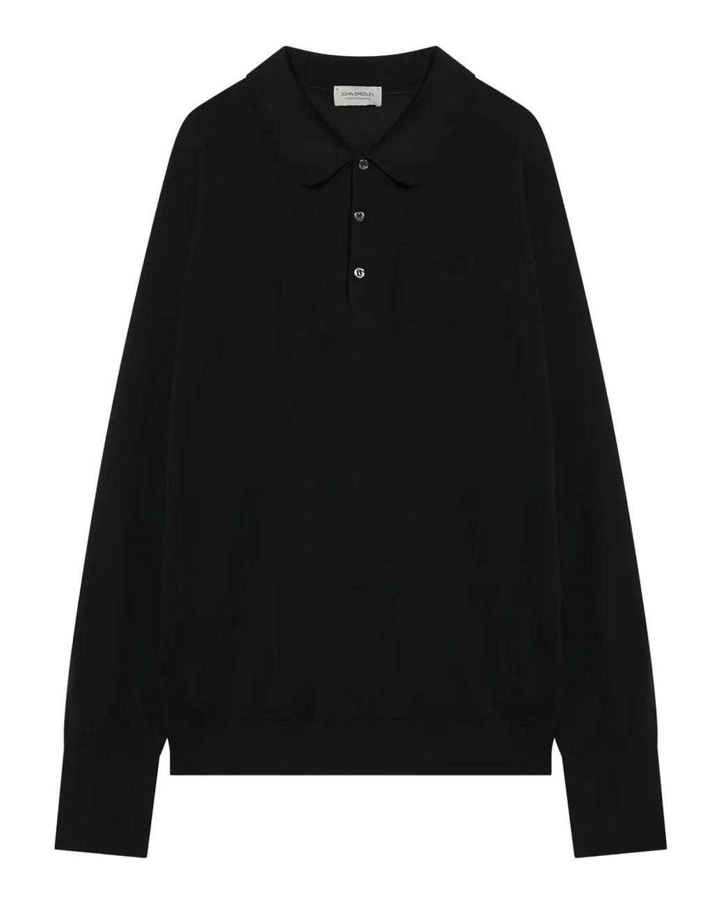 John Smedley Black Finchley Polo Shirt for men