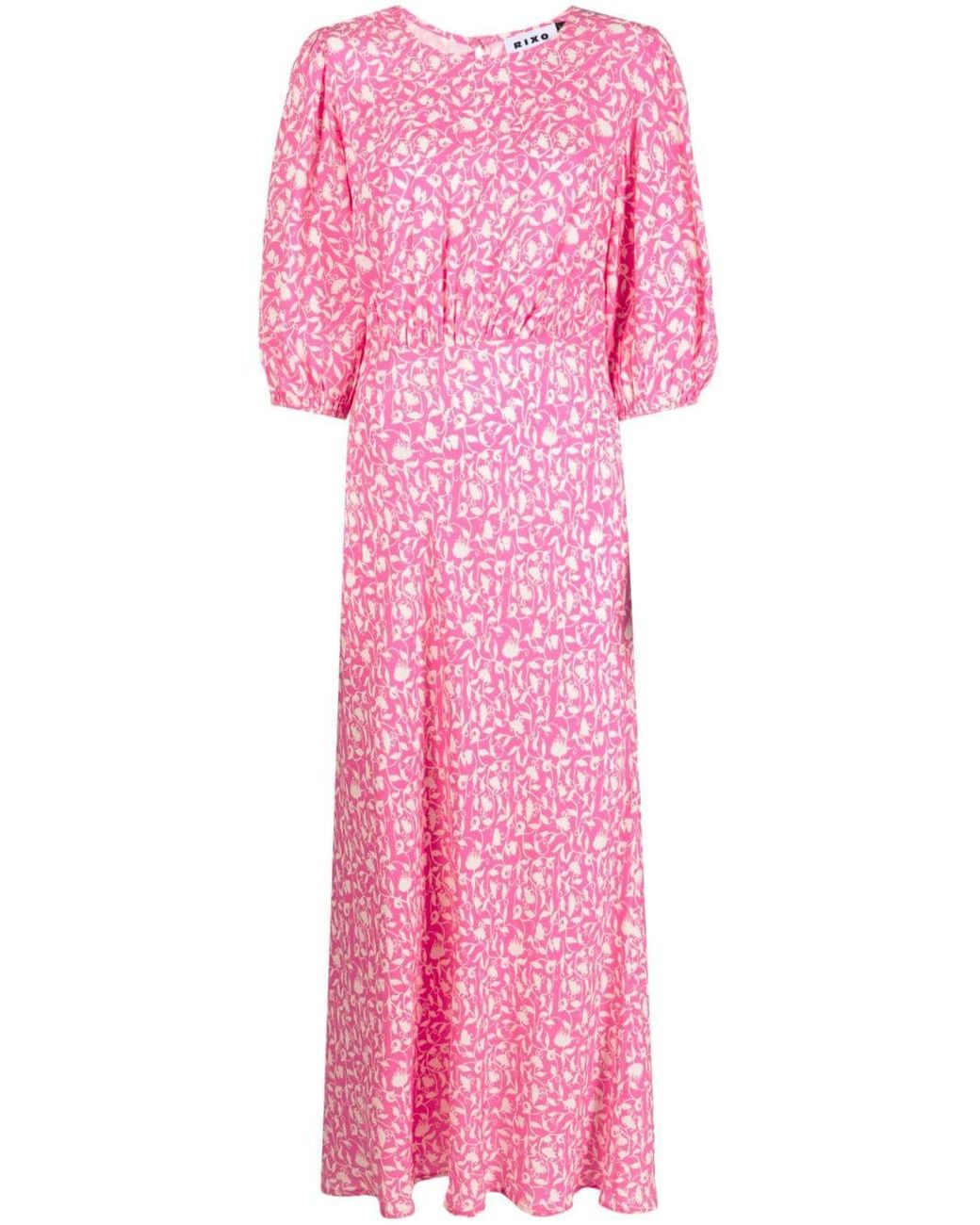 RIXO London Flavia Floralprint Maxi Dress in Pink Lyst
