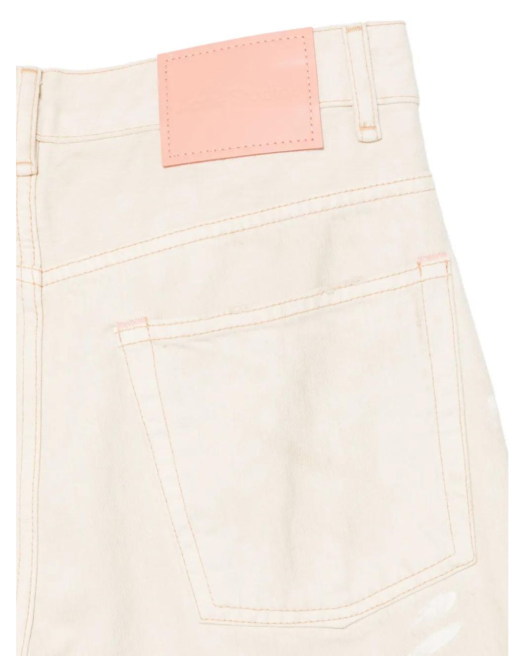 Acne White Logo-Patch Jeans for men