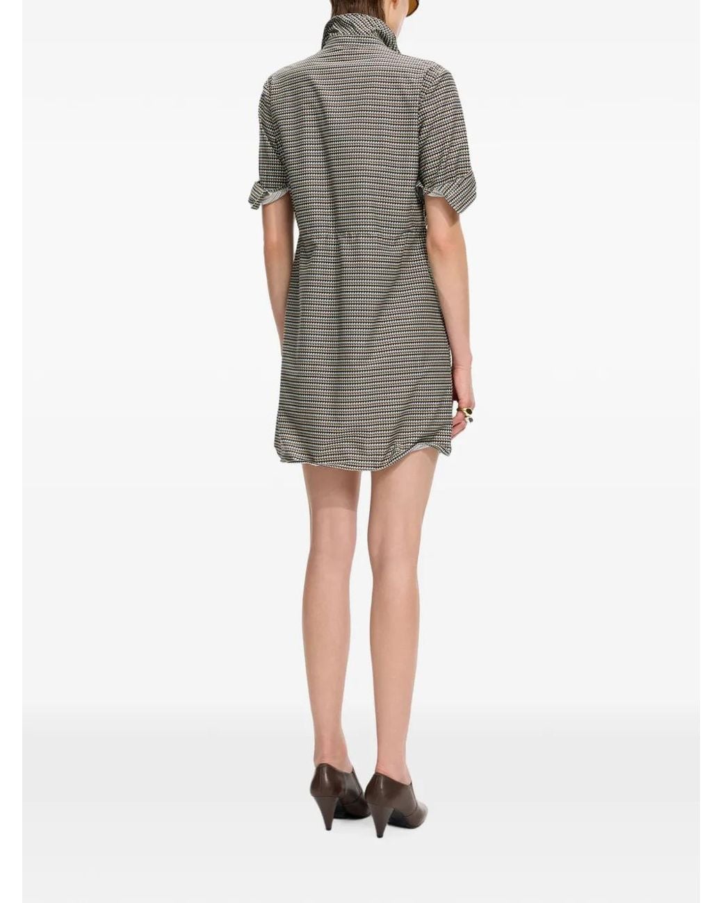 JNBY Gray Geometric-Print Mini Dress