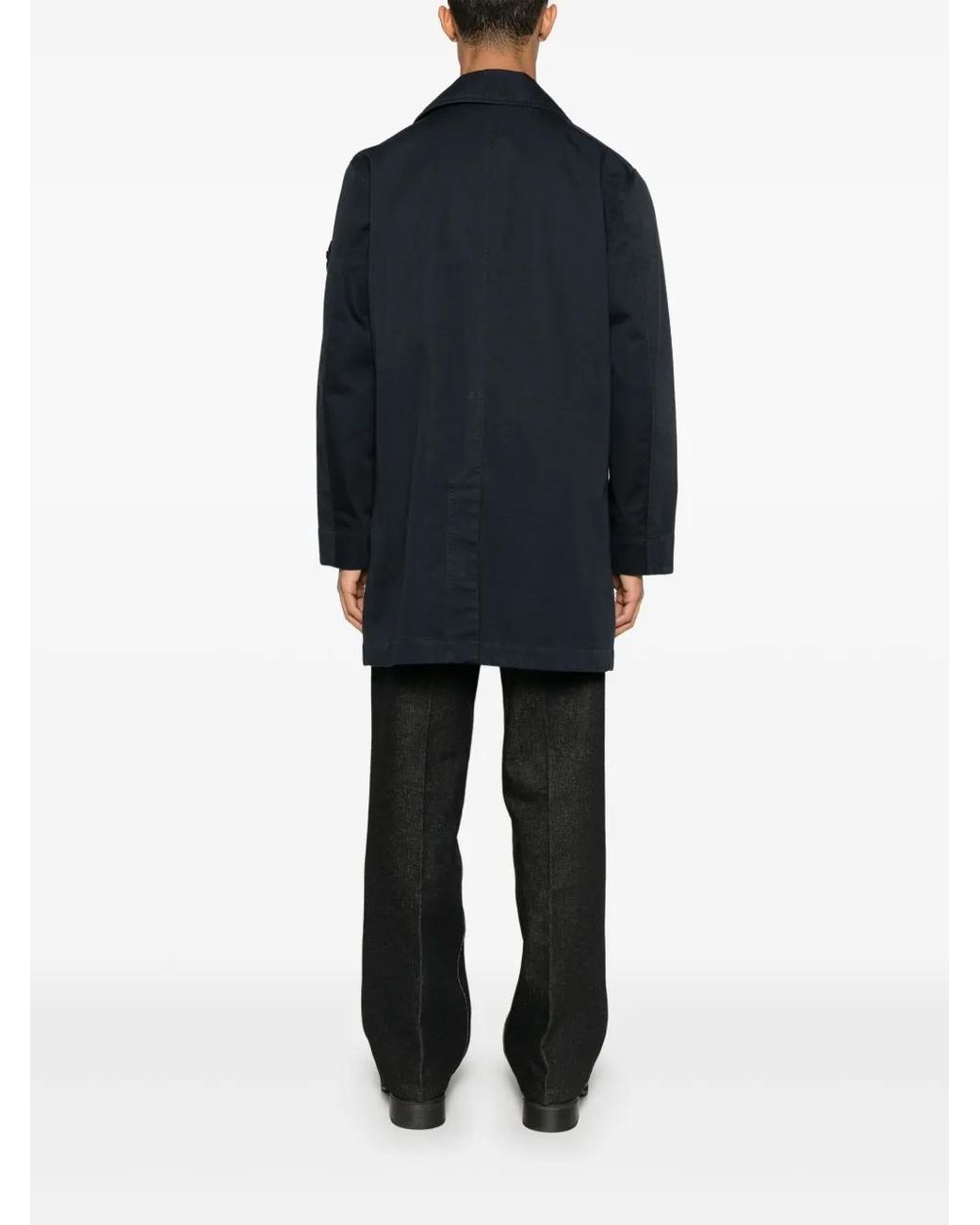 Stone Island Blue Compass-Badge Coat for men