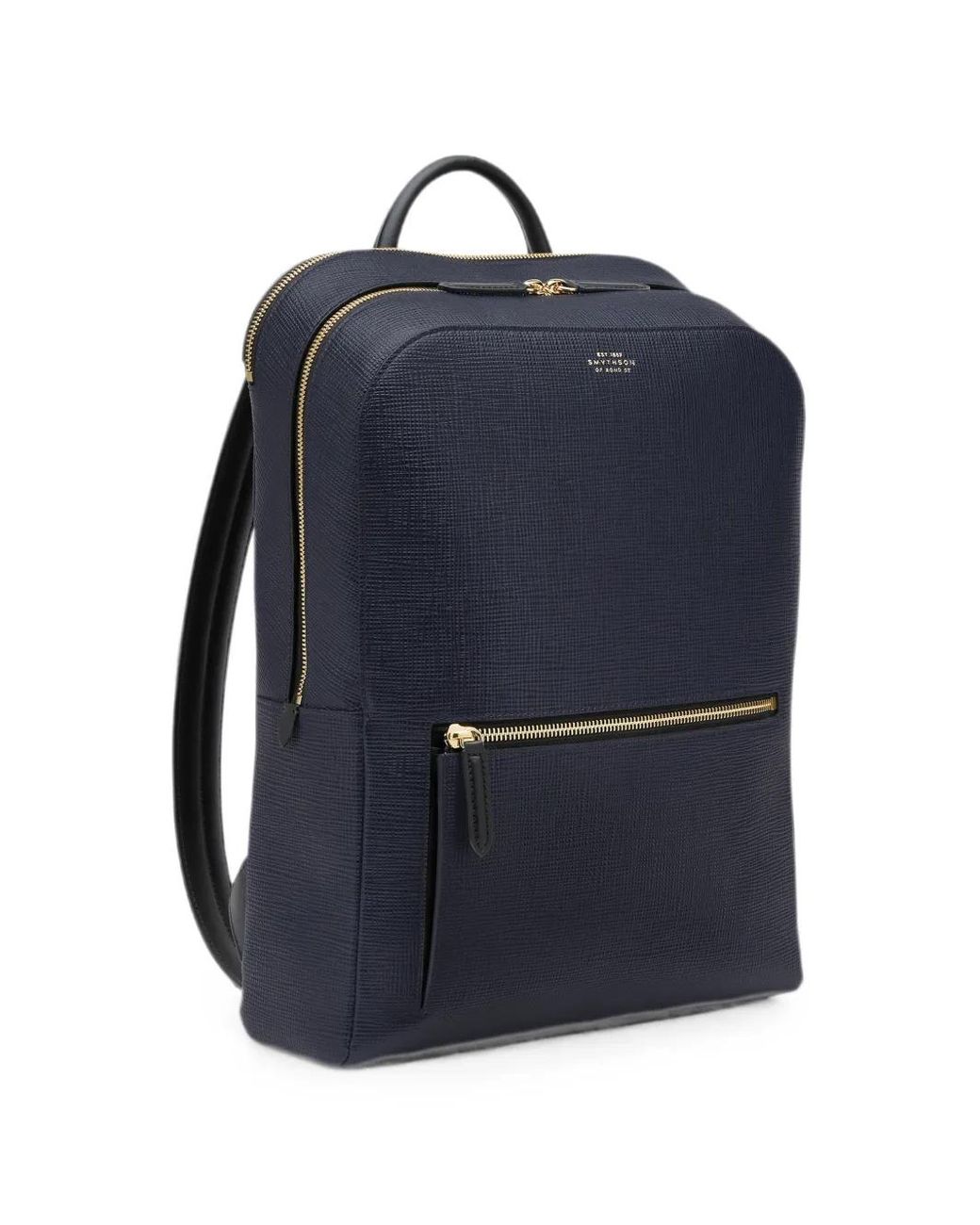 Smythson Blue Zip-Around Leather Backpack