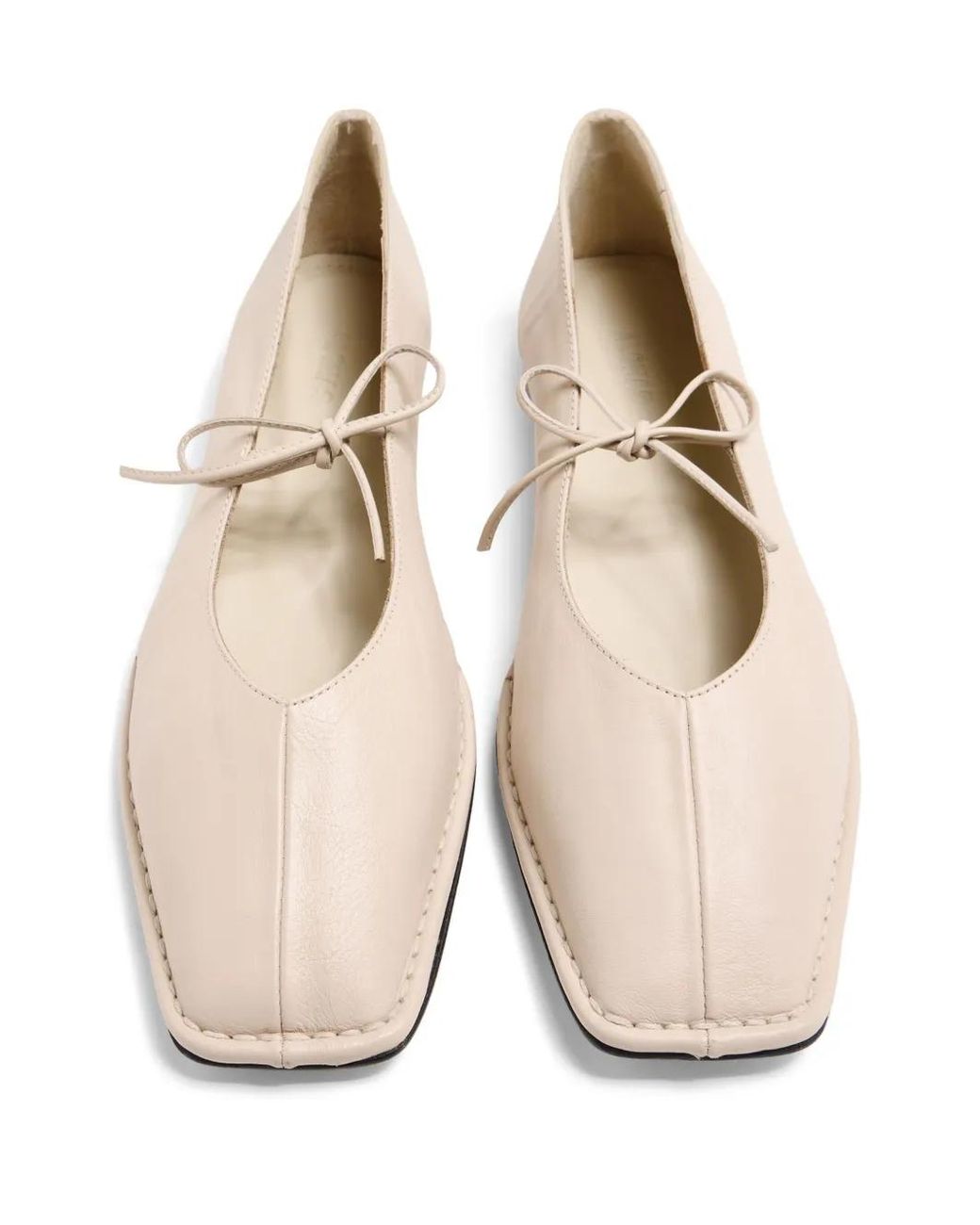 Alohas Natural Sway Cream Leather Ballet Flats