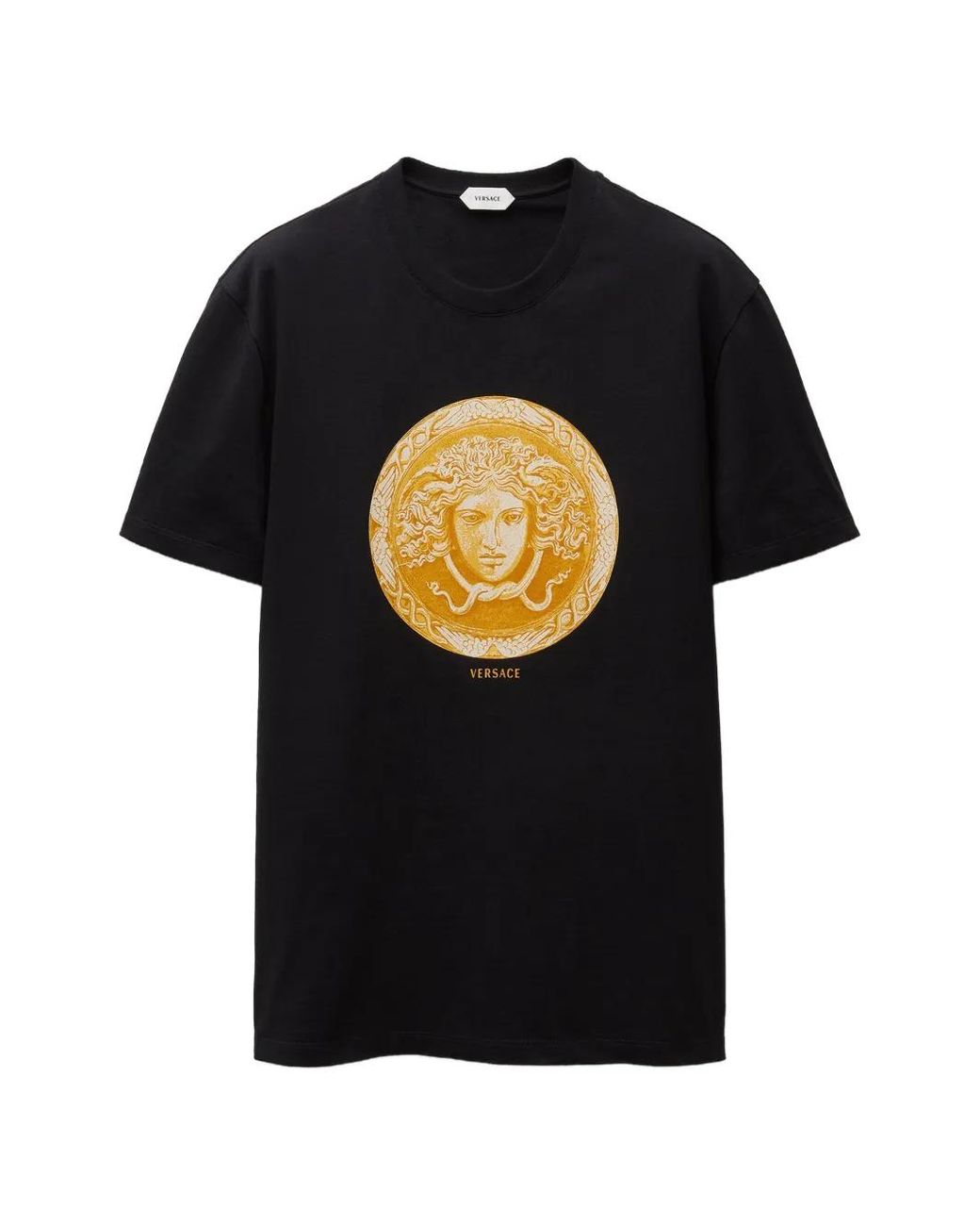 Versace Black Printed Cotton-Jersey Slim T-Shirt for men