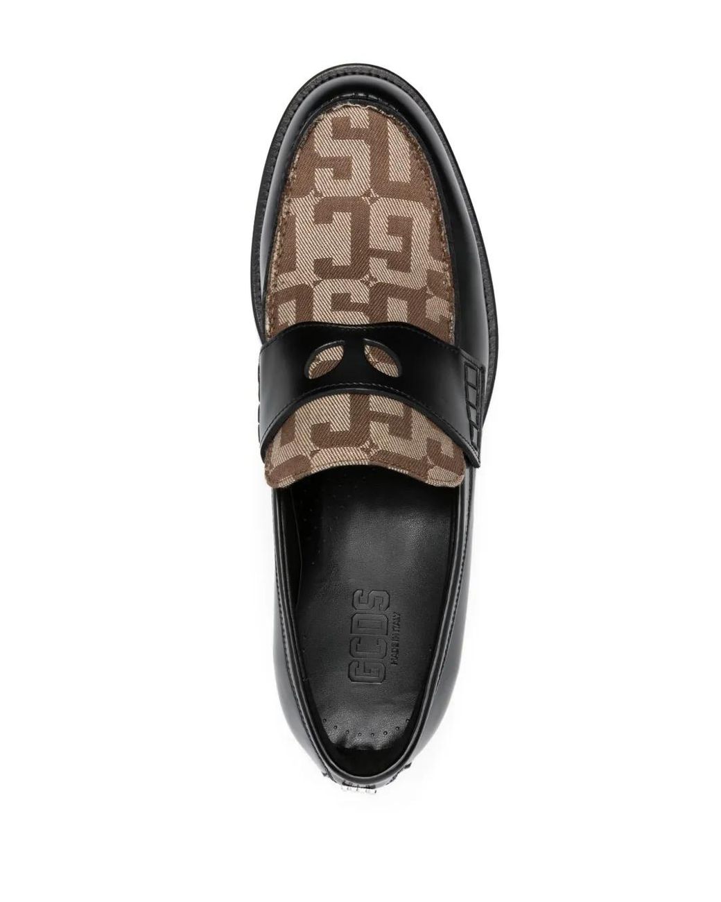 Gcds Black Wirdo Monogram-Pattern Loafers