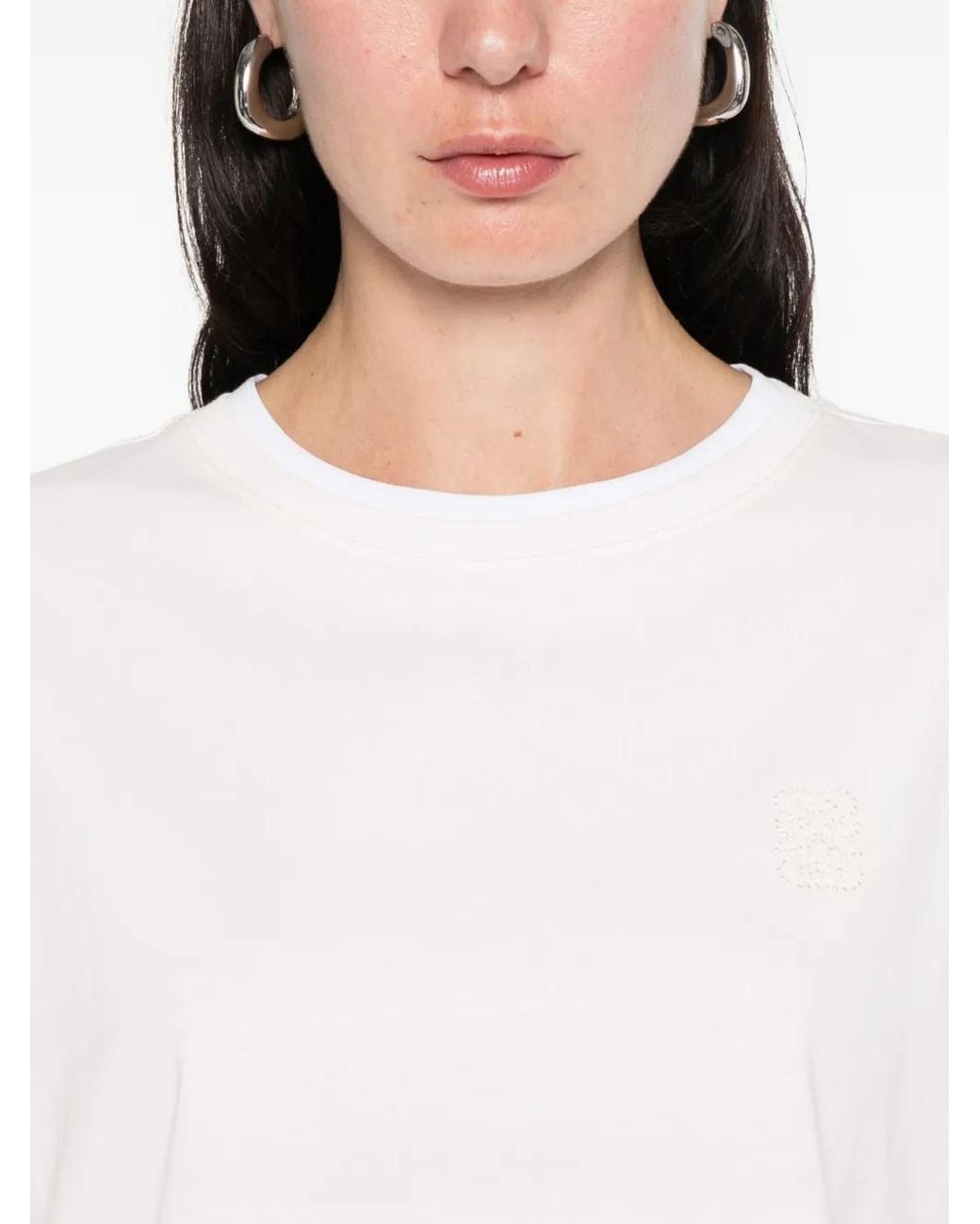 Sandro White Logo-Embroidered T-Shirt