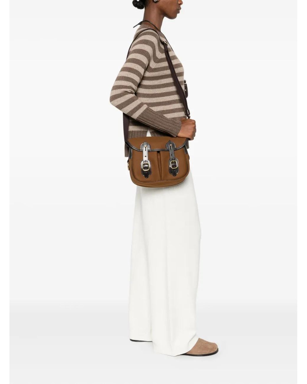 Brady Norfolk Buckled Shoulder Bag in Brown | Lyst