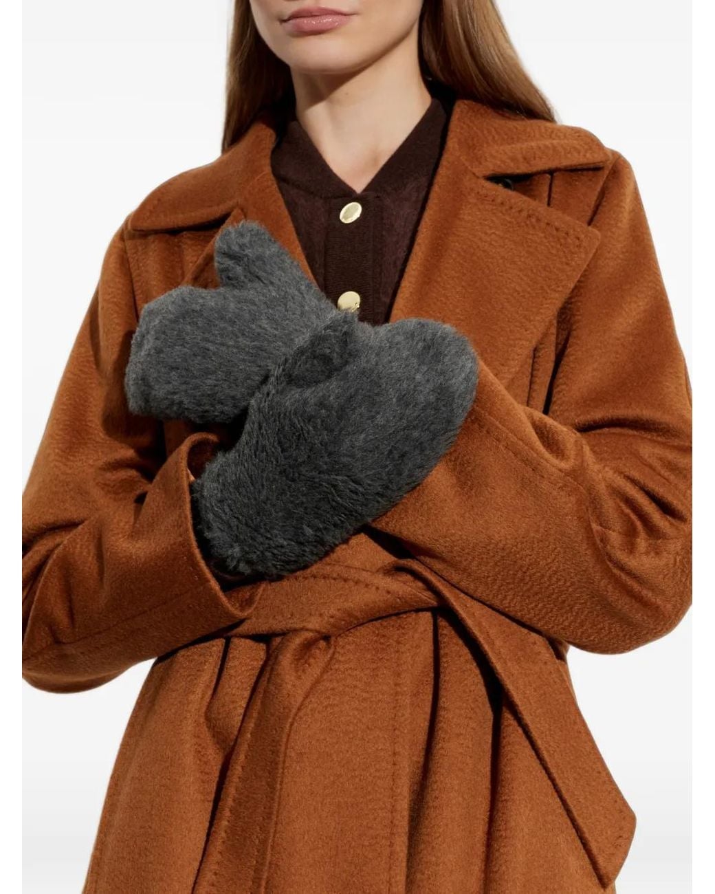 Max Mara Black Ombrato3 Wool-Blend Mittens