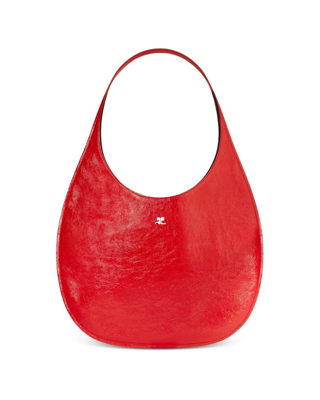 Courreges Red Logo-Plaque Tote Bag