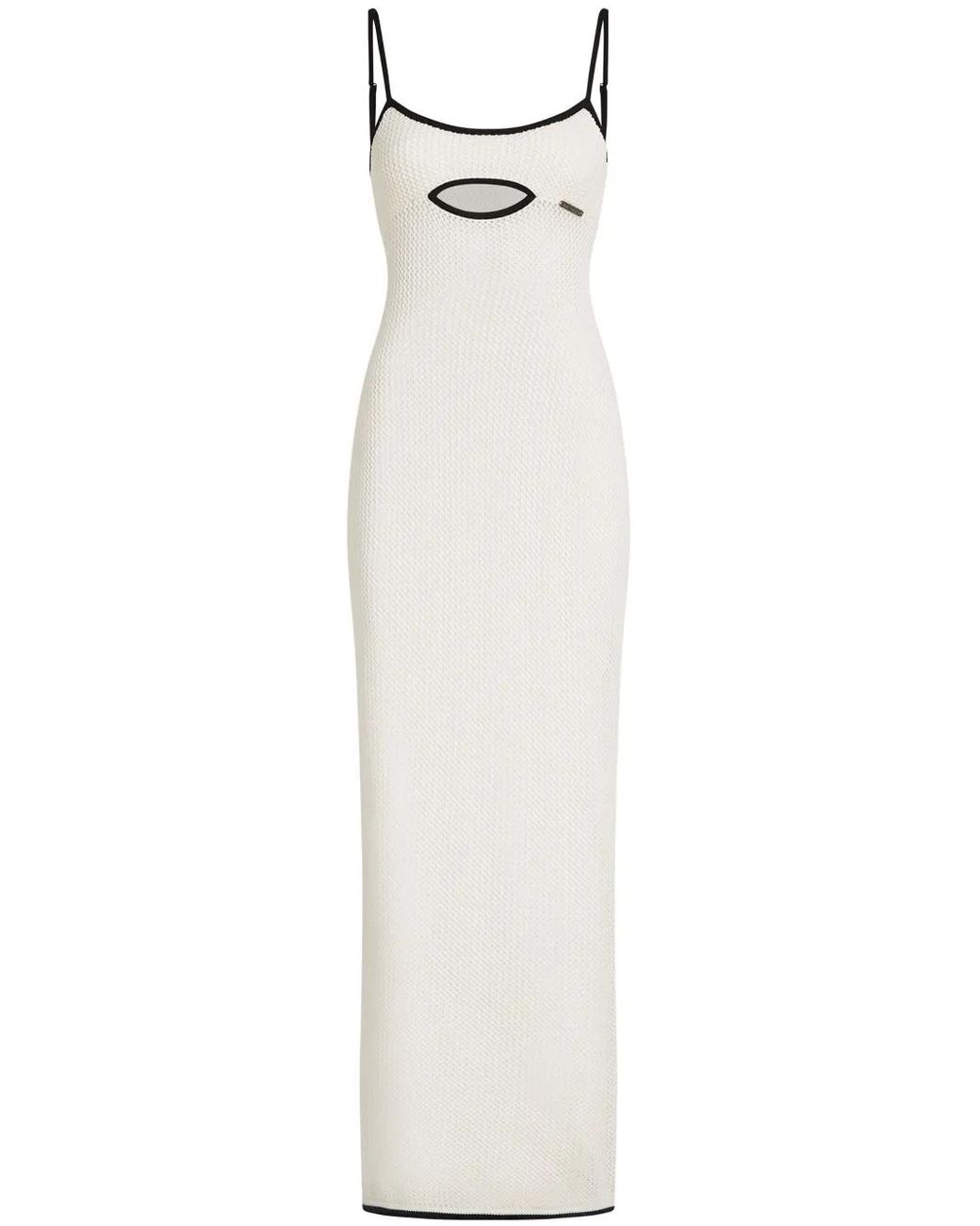 Karl Lagerfeld White Crochet Sheer Beach Dress