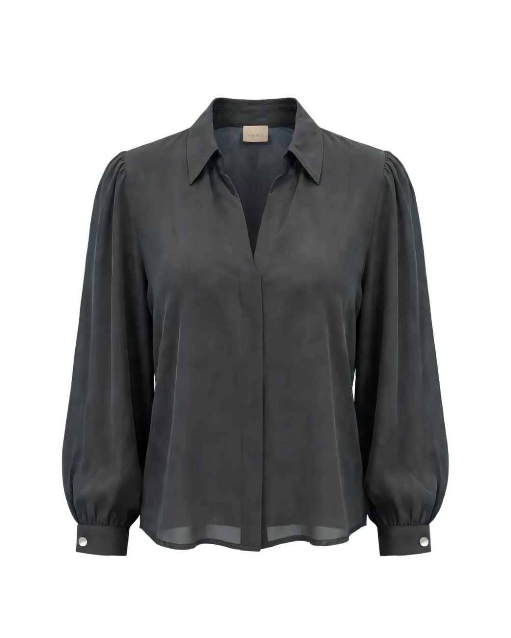 Marella Black Emme Puff-Sleeve V-Neck Shirt
