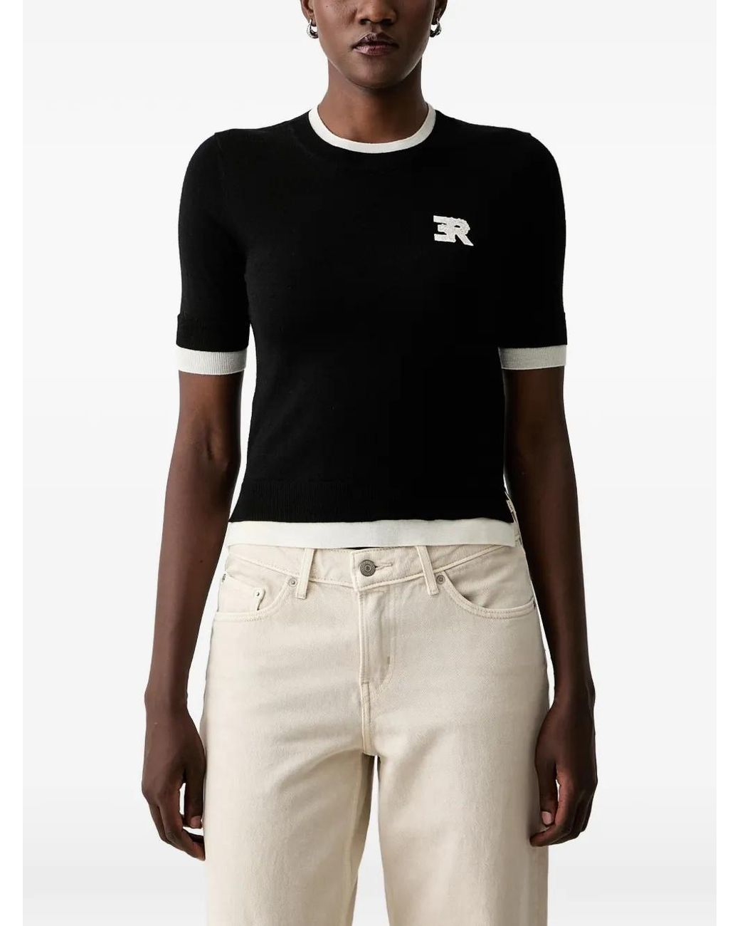 ERMANNO FIRENZE Black Polo À Logo Brodé