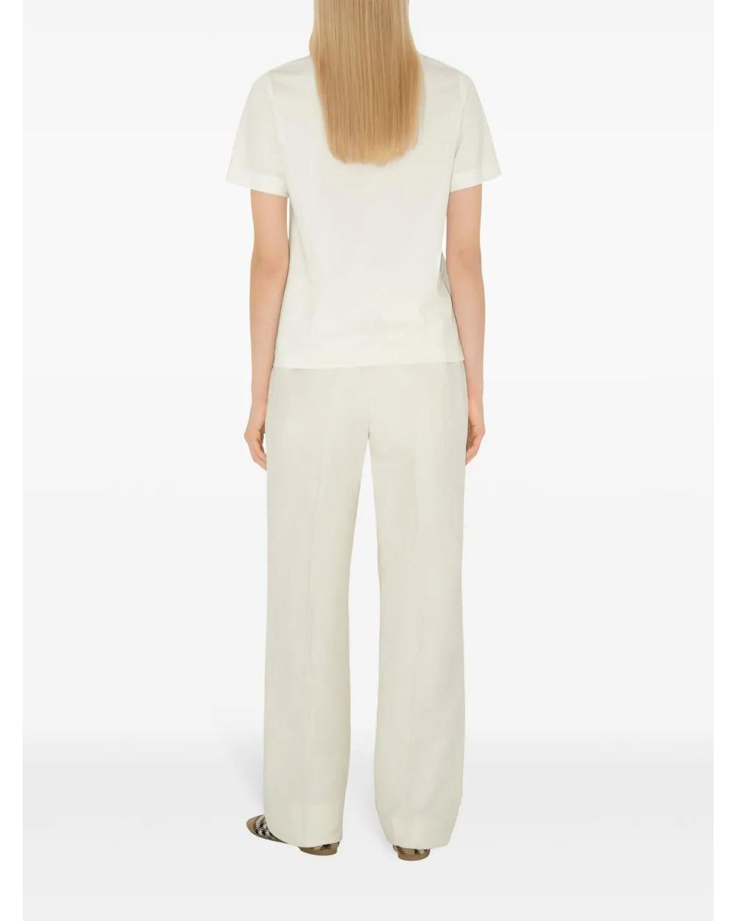 Burberry White Cotton T-Shirt