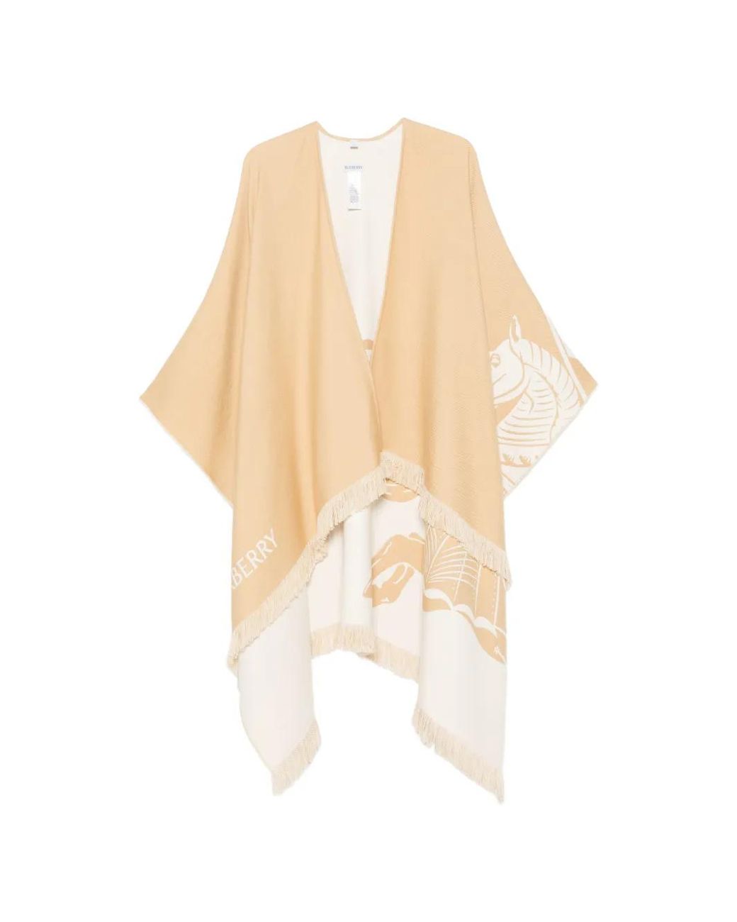 Burberry White Knight Wool Silk Cashmere Cape
