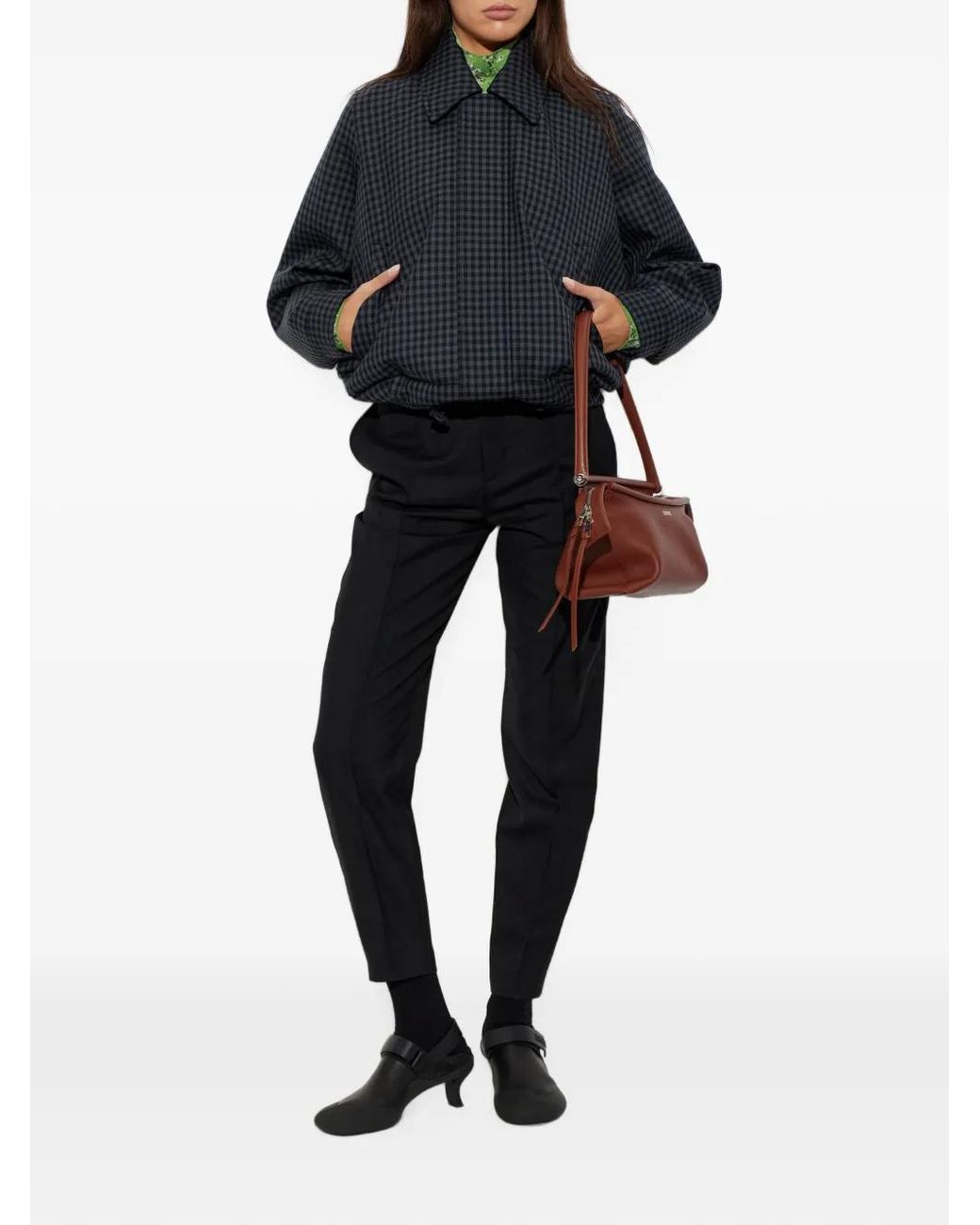 Loewe Blue Gingham-Check Jacket