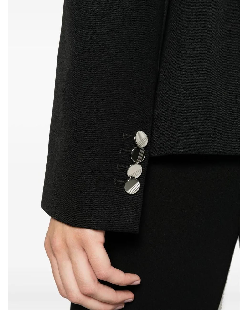 The Attico Black Single-Breasted Virgin Wool Blazer