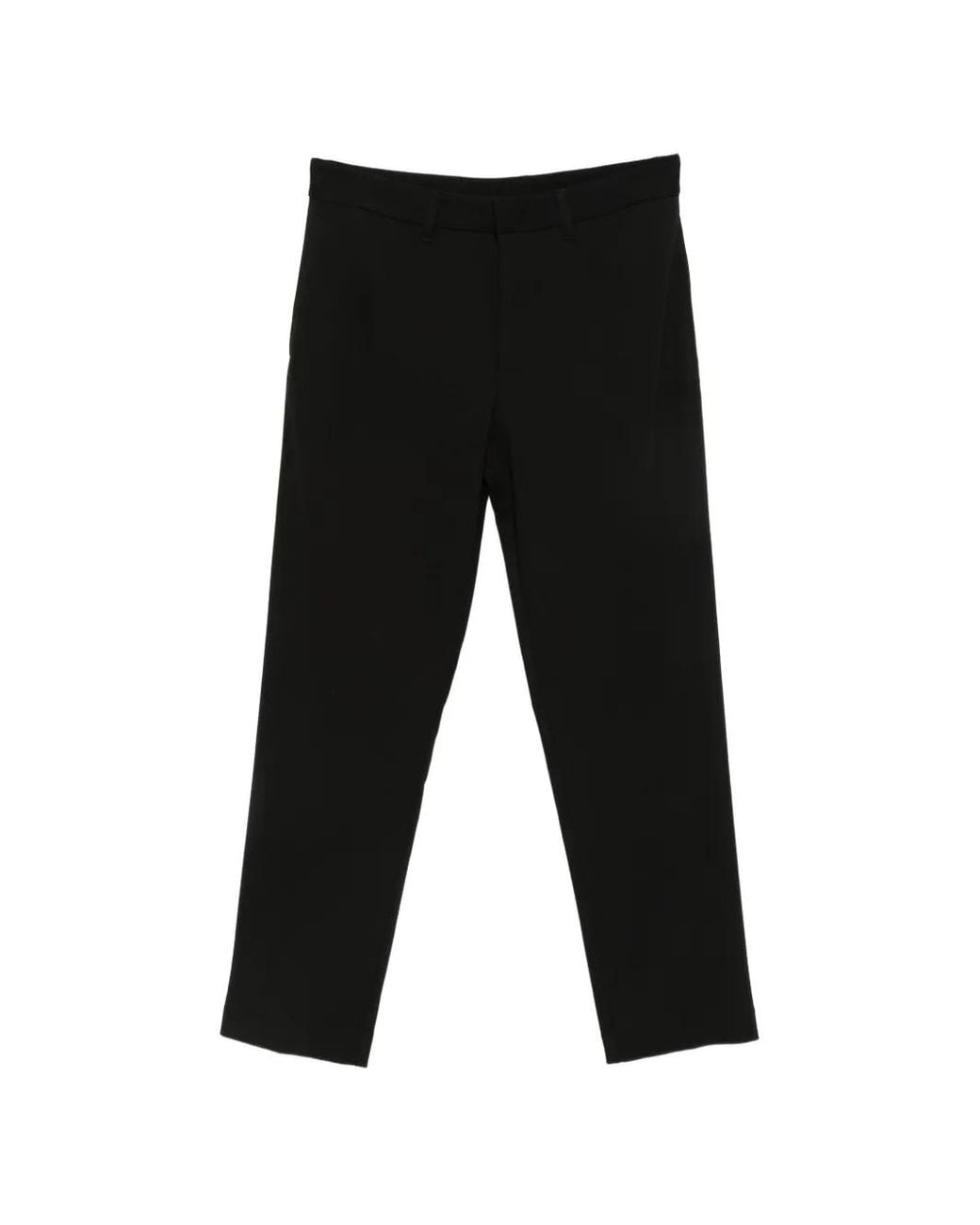 Emporio Armani Black Belt-Loops Straight-Leg Trousers for men