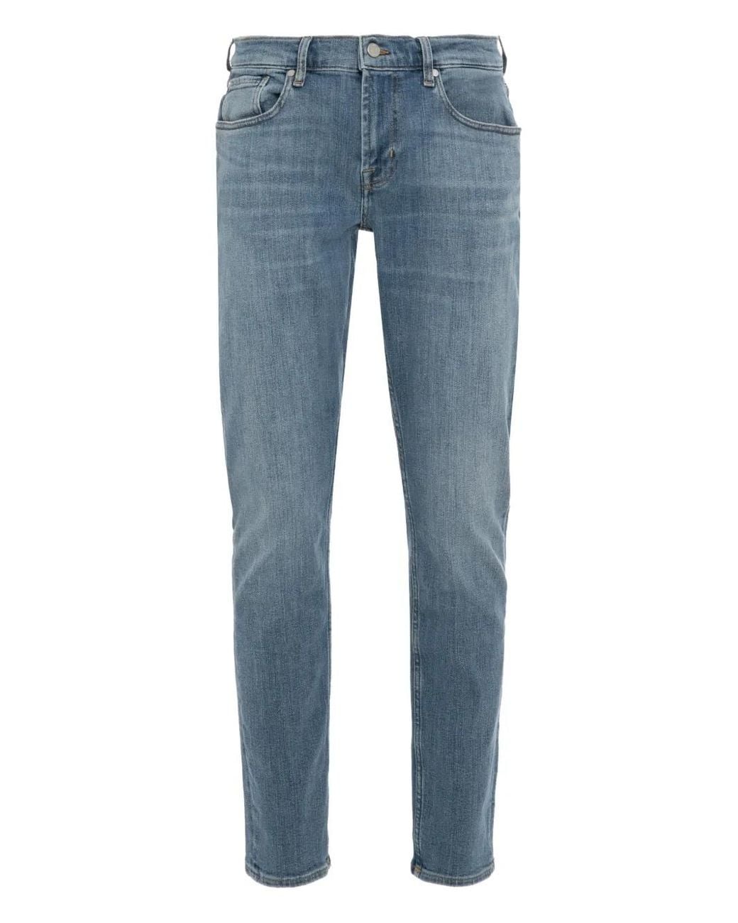 7 For All Mankind Blue Five-Pocket Jeans for men