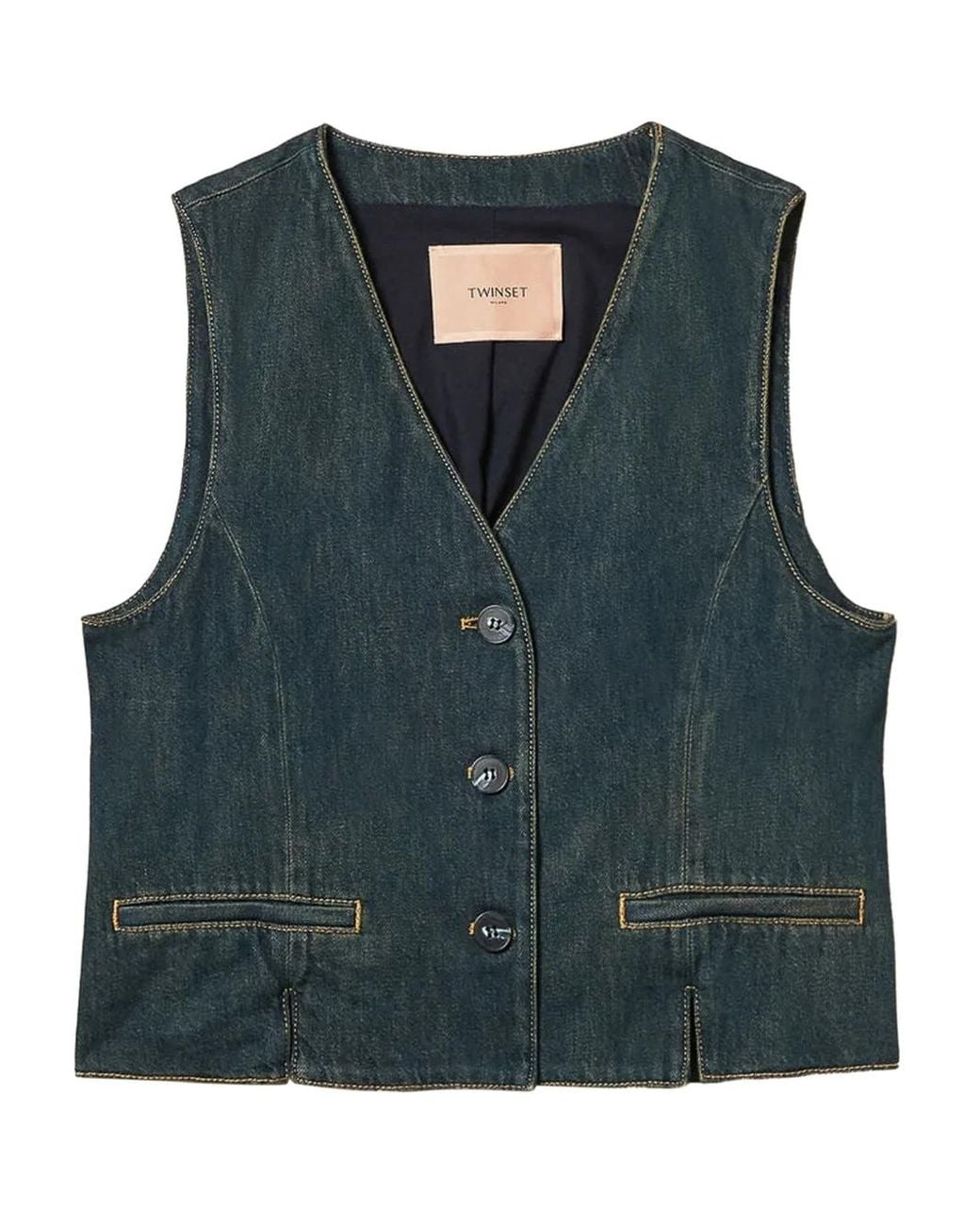 Twinset Green Denim Gilet