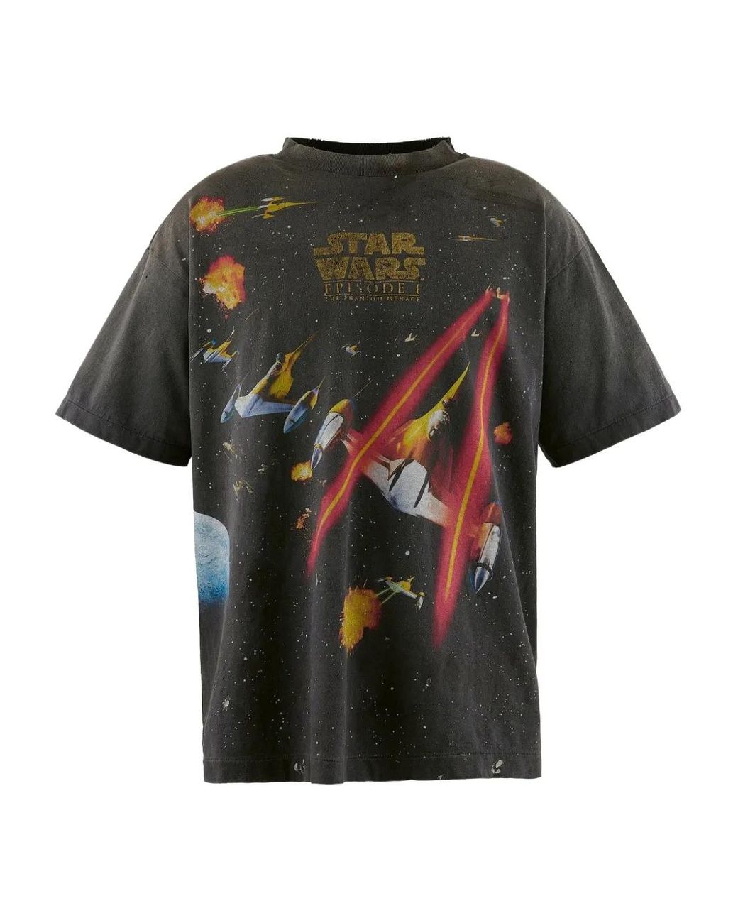 SAINT Mxxxxxx Black X Star Wars Cotton T-Shirt for men