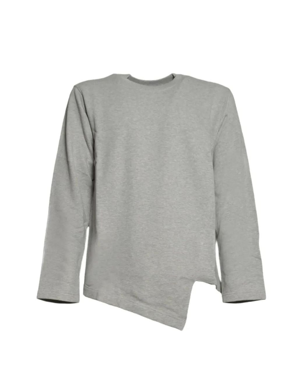 Comme des Garçons Gray Asymmetric-Hem Sweater for men