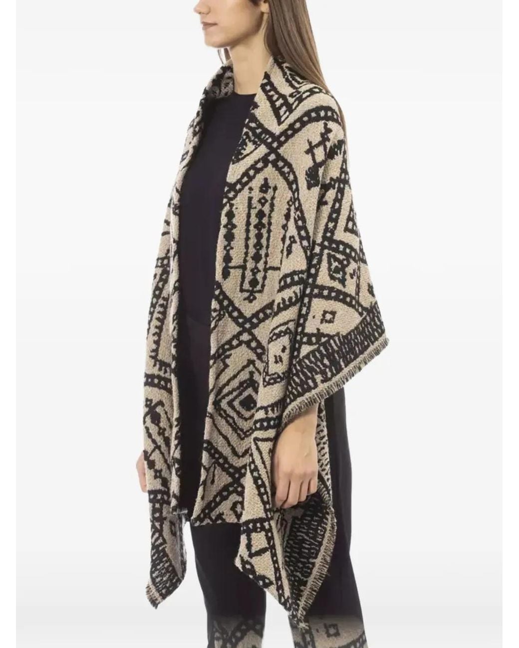 Alpha Studio Black Scandinavian Jacquard Double-Face Scarf