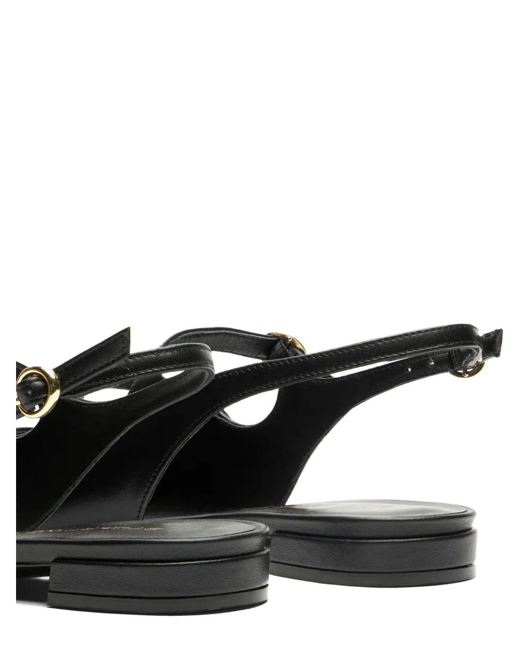 Stuart Weitzman Black Slingback Buckle Flats