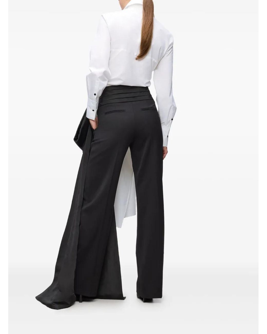 Karl Lagerfeld White Karl Studio Poplin Bow Blouse