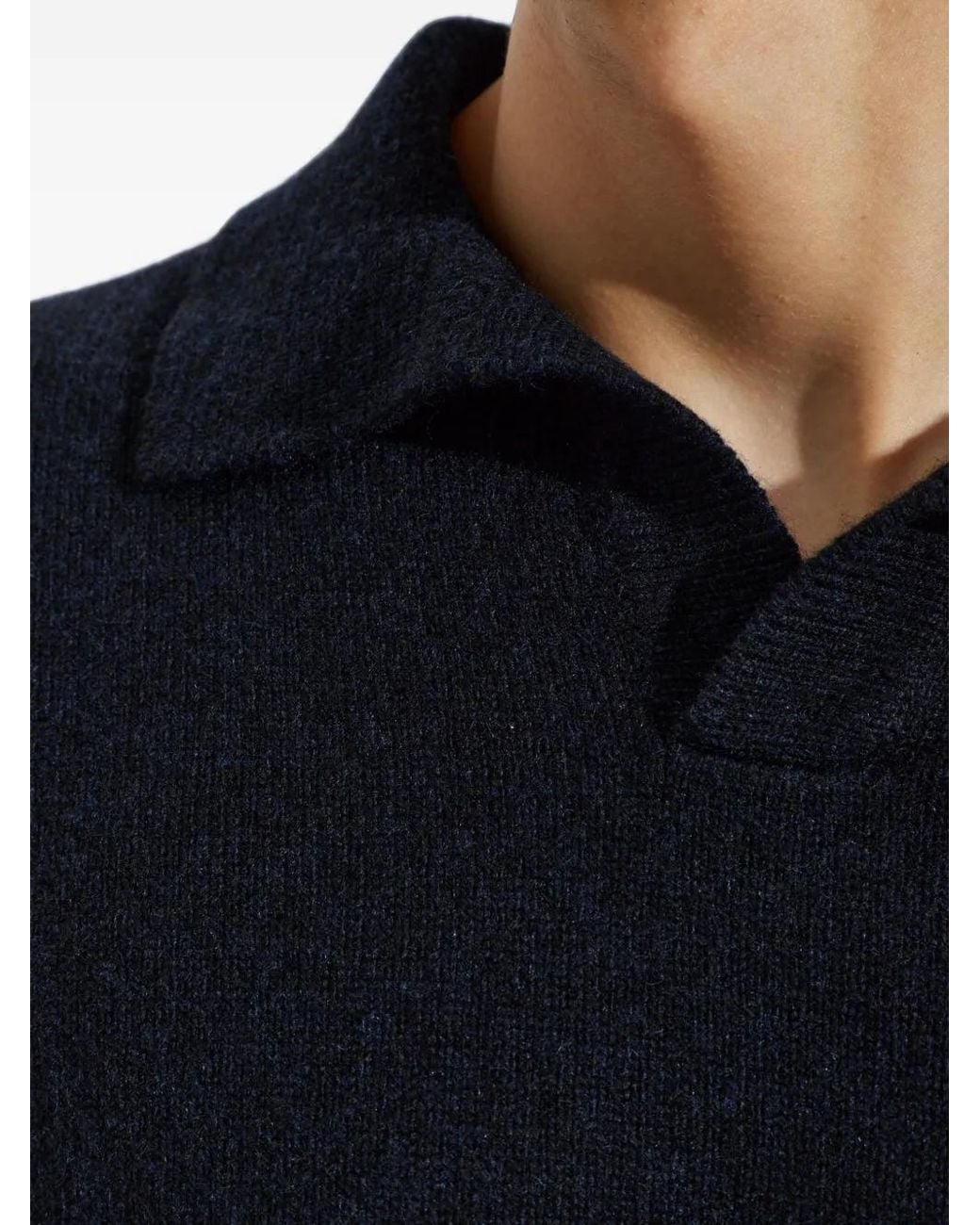 Sease Blue Split-Neck Sweater for men